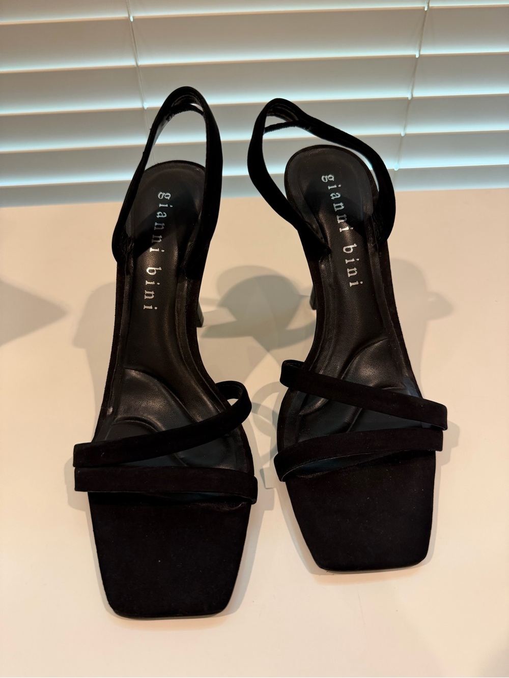 gianni bini Black Strappy Slingback Heels